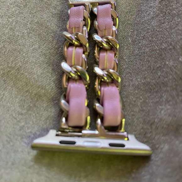 Metal + faux Leather Band Strap for Apple Watch. - Picture 3 of 14